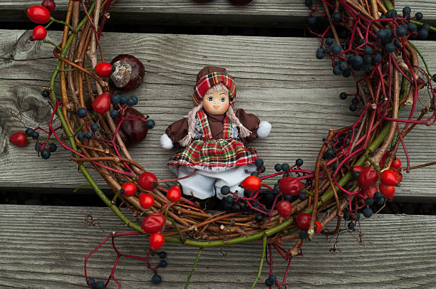 istock Toy doll with autumn decoration 187428767