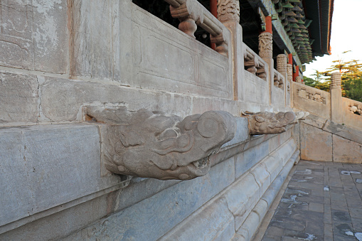 White marble balustrade sculpture in Beijing Taimiao Temple
