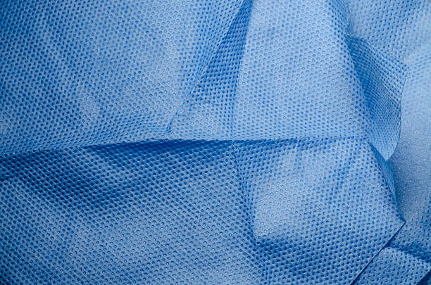 Close-up of blue medical non-woven fabric cloth stock photo