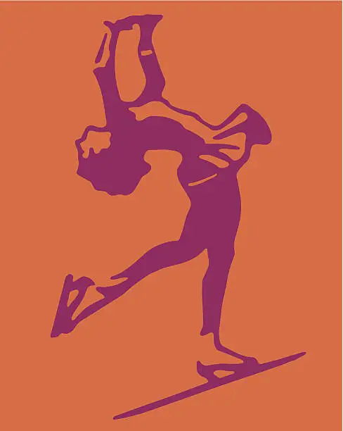 Vector illustration of Female Ice Skater