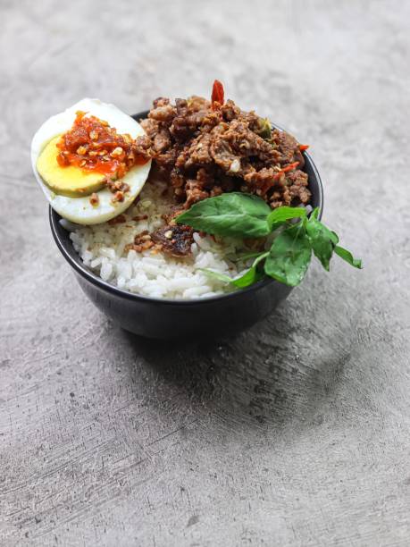 istock Rice bowl with beef chili sauce 1874309656