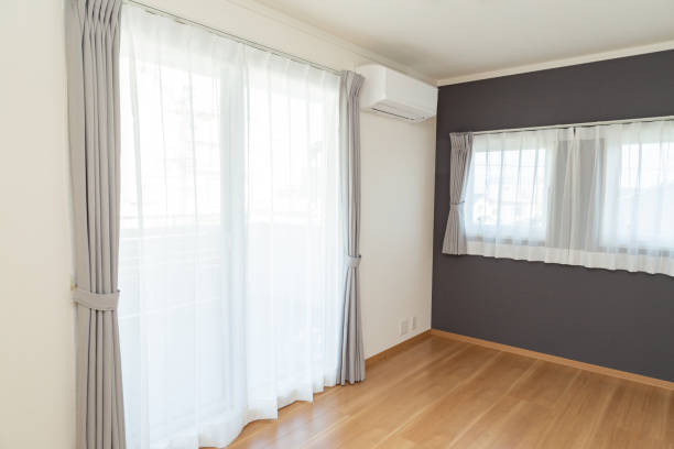 istock Room with gray wallpaper. 1874312305