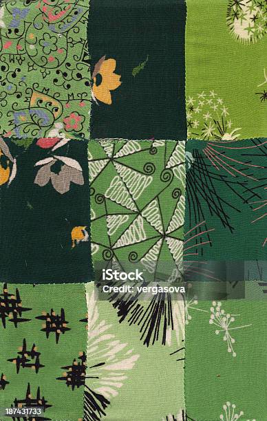 Green Quilt Pattern Stock Photo - Download Image Now - Art And Craft, Backgrounds, Bed - Furniture