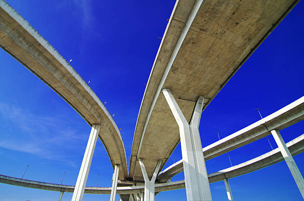 istock Highway Bridge on blue sky ,bangkok, thailand 187433904