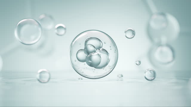 cosmetic moisturizer water molecule, Cosmetic Essence, Oil Liquid bubble.3d animation.
