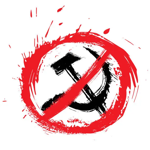 Vector illustration of No communism symbol