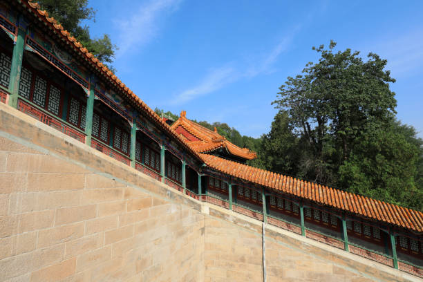 여름 궁전에 있는 불교 파빌리온의 건축 풍경, 베이징, 중국 - awe summer palace china beijing 뉴스 사진 이미지