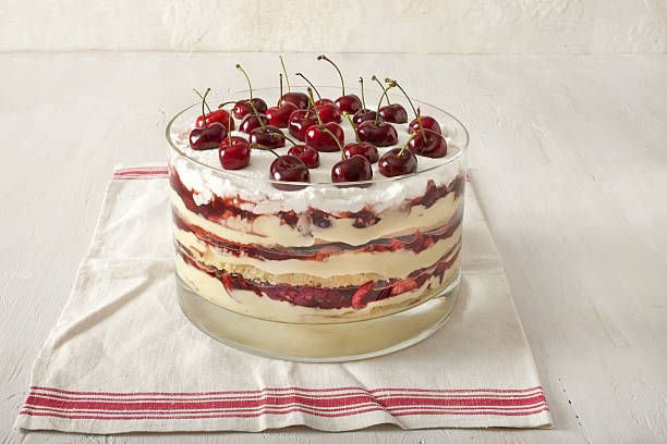 Cherry Trifle stock photo