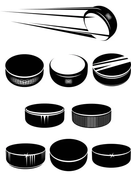 Vector illustration of Ice hockey pucks