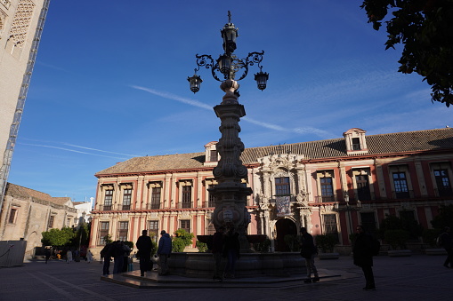 View of a square in Seville, Spain