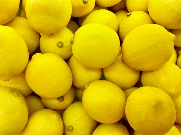istock Close up yellow lemon isolated , lemon background 1874432269