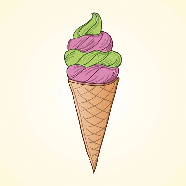 Vector illustration of Ice-Cream Cone