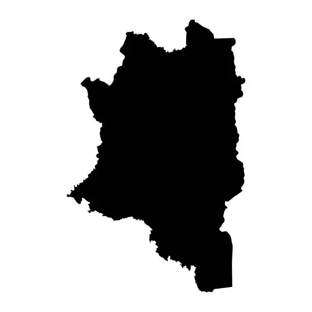 Vector illustration of Montagnes district map, administrative division of Ivory Coast. Vector illustration.