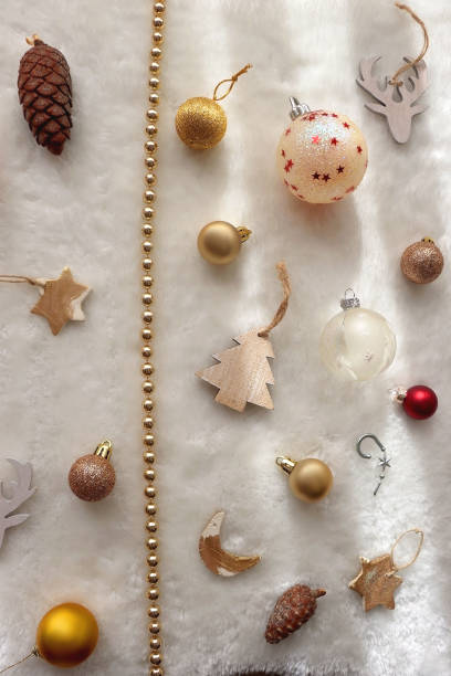 istock Christmas Ornaments and White Fur 1874457012