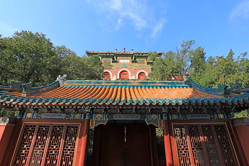 Beijing, China - October 6, 2020: The scenery of ancient Chinese architecture in Beijing Summer Palace