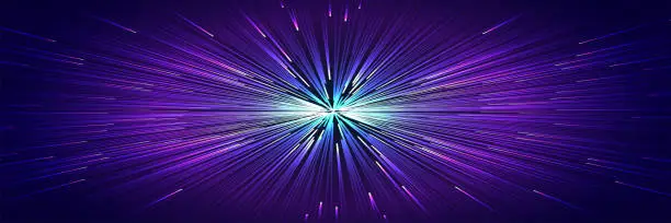 Vector illustration of Space backgound radial effect neon line style