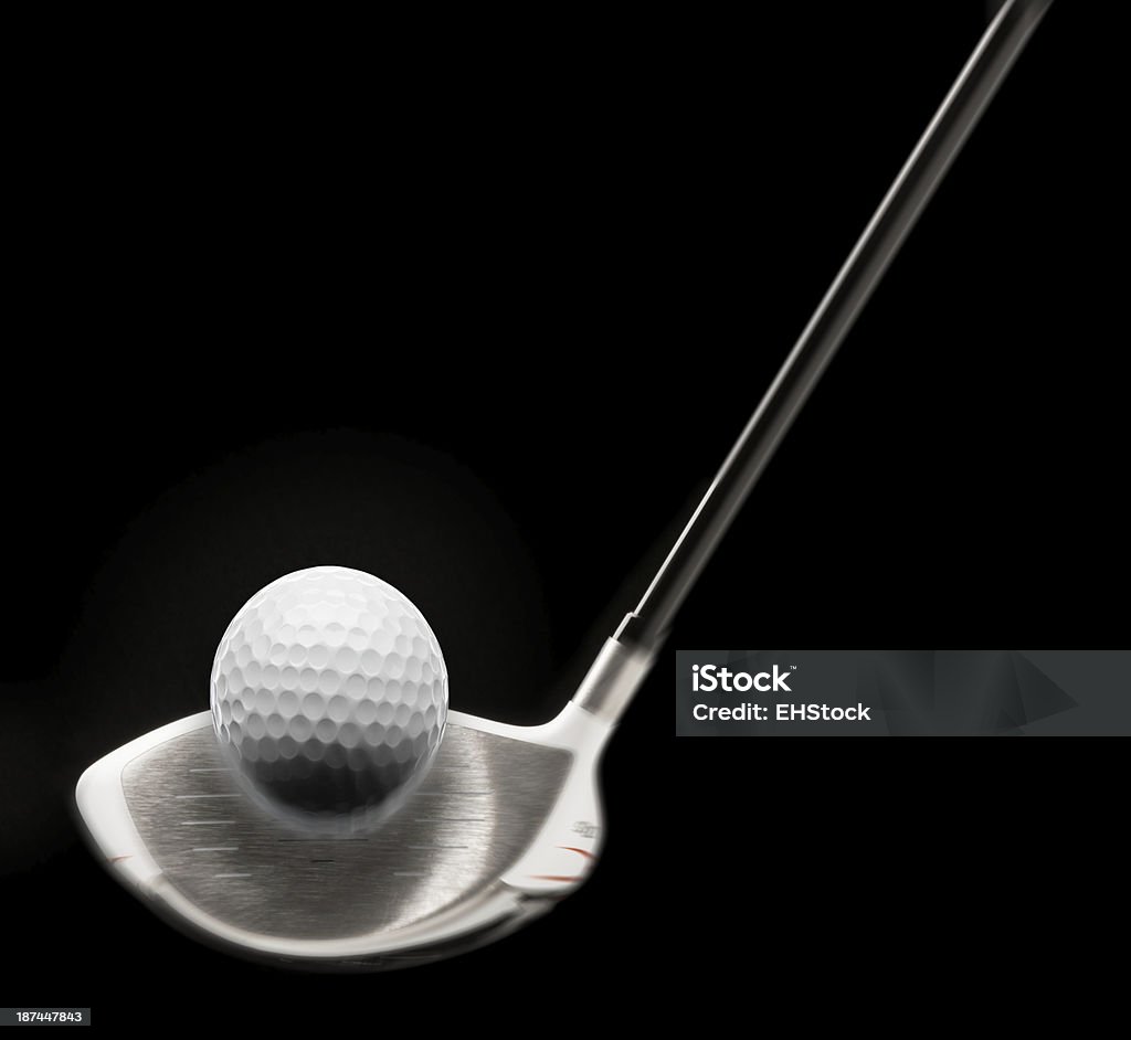 골프클럽 추진자 때리기 볼 수 있는 블랙 - 로열티 프리 검정색 배경 스톡 사진