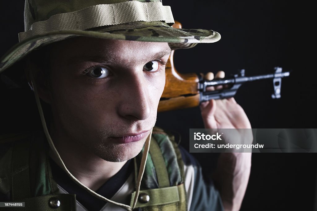Junge Soldaten Porträt - Lizenzfrei Aggression Stock-Foto
