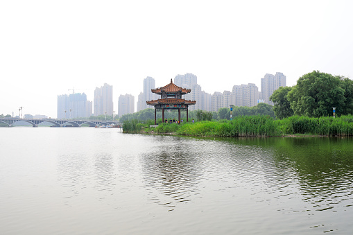 Pavilion in Beihe Park, Luannan County, Hebei Province, China