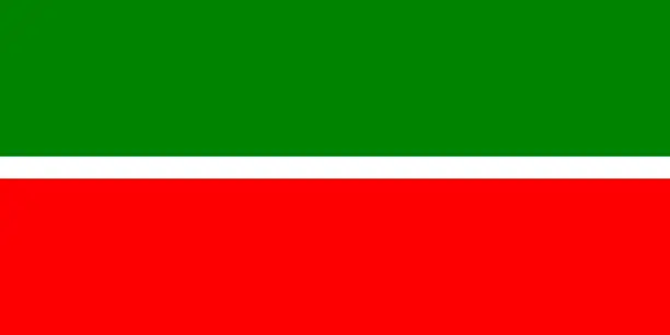 Vector illustration of Flag of Tatarstan