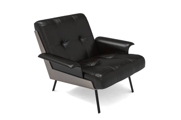 istock Black Modern leather armchair isolated on white background 1874525702