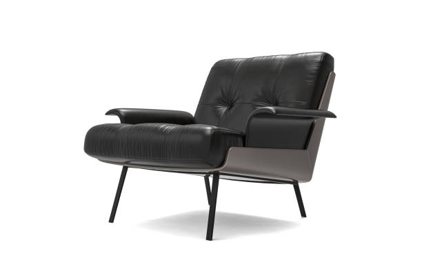 istock Black Modern leather armchair isolated on white background 1874526242