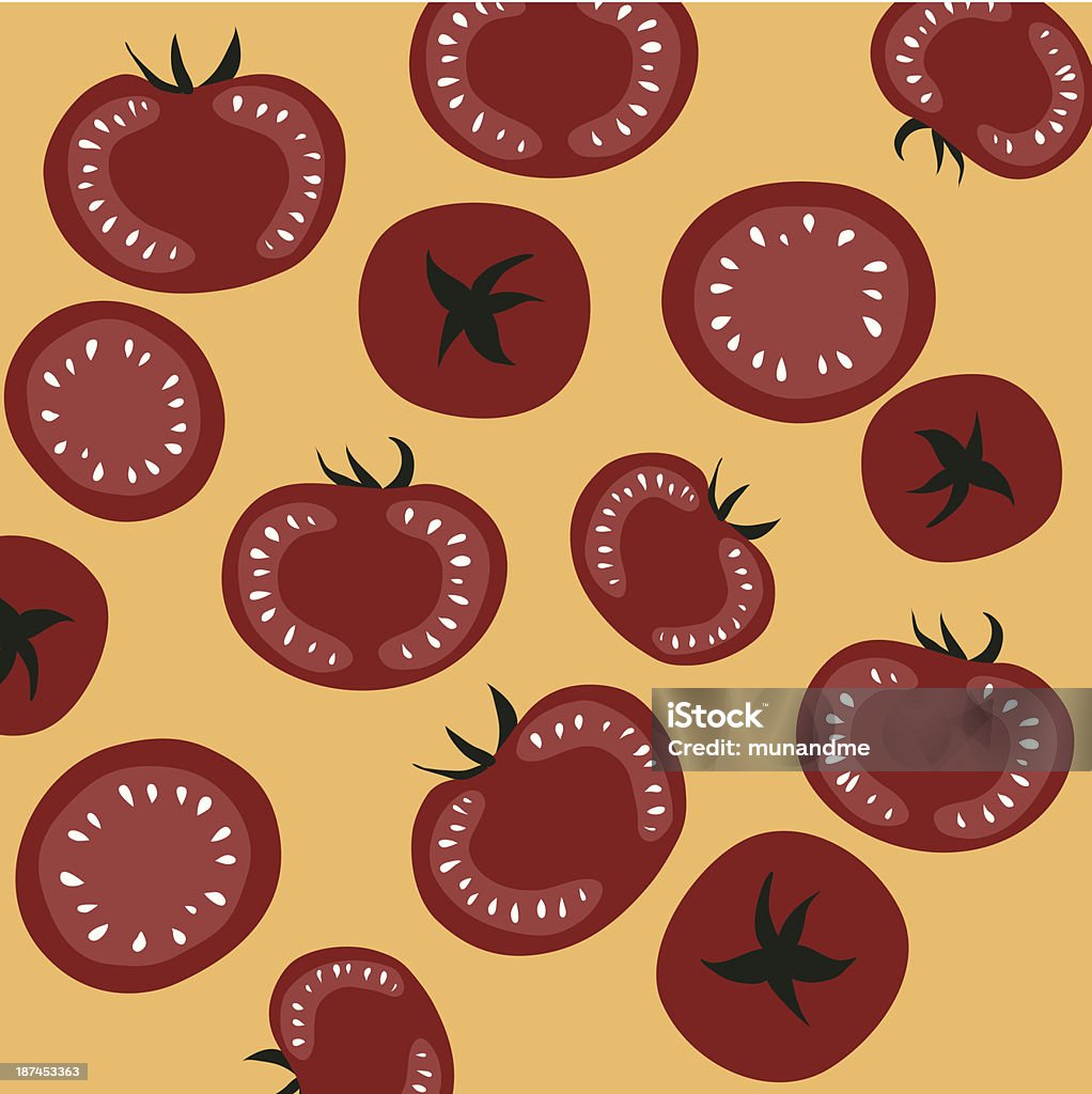 Rosso e pomodori maturi - arte vettoriale royalty-free di Agricoltura