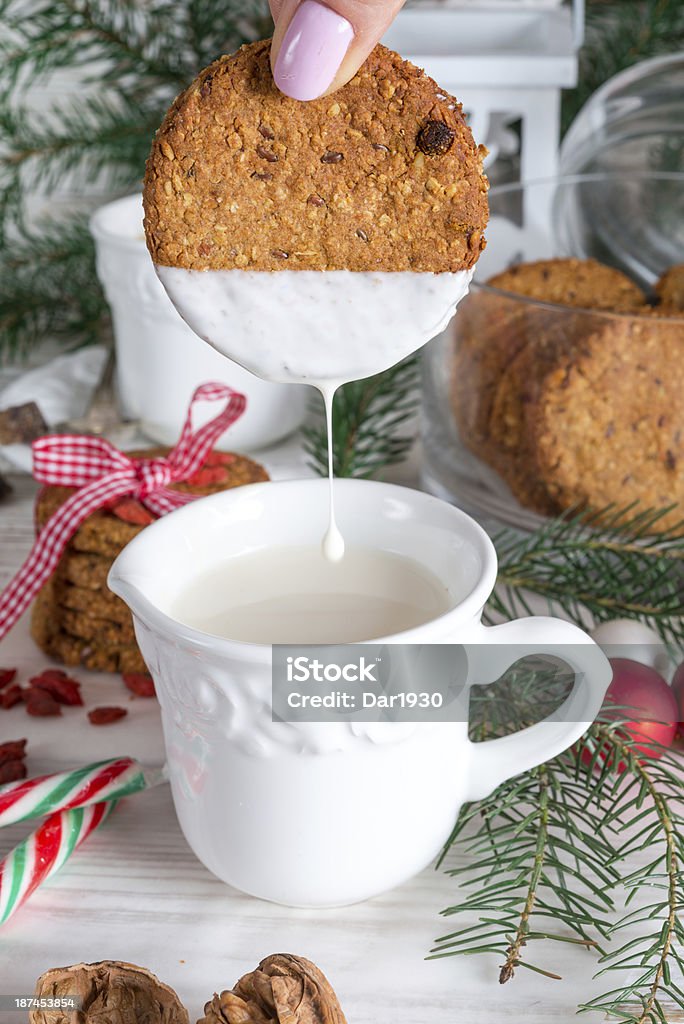 milk and cookies for santa milk and cookies for santamilk and cookies for santa Baked Stock Photo