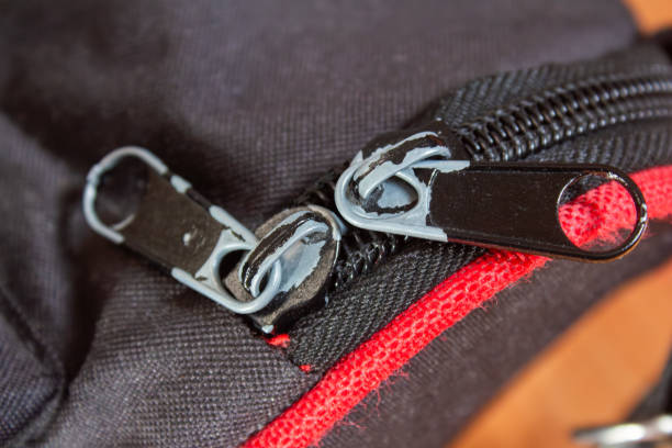 istock Metal zipper on a black bag 1874542219