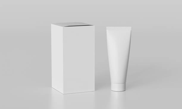 istock Blank White Tube and Packaging Box Mock up. 3D Rendering 1874543263