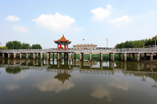 Chinese Classical Traditional Architecture in Artificial Lake