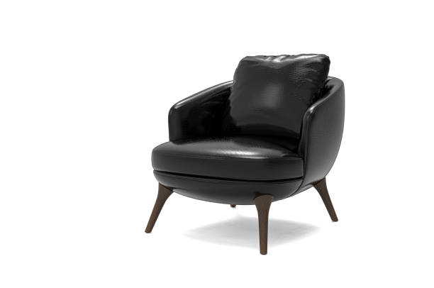 istock Black Modern leather armchair isolated on white background 1874554228