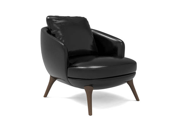 istock Black Modern leather armchair isolated on white background 1874554419