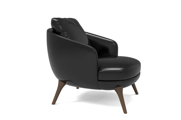 istock Black Modern leather armchair isolated on white background 1874554420