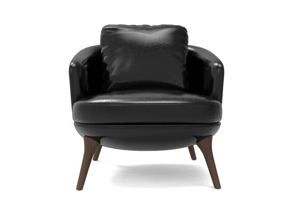 istock Black Modern leather armchair isolated on white background 1874554421
