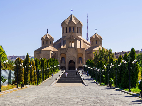 View of the Saint Gregory The Illuminator Cathedral in Yerevan, Armenia