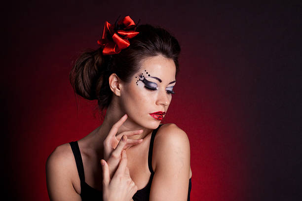 woman with fashion makeup stock photo