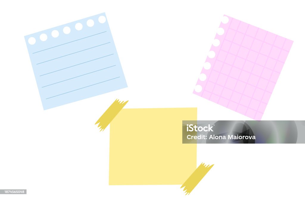 Note Sheet Vector Note Sheet Vector Memo Stickers Set Stock Illustration - Download Image ...