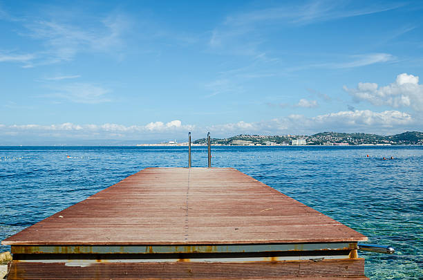 istock Wooden bridge that looks at Portoroz 187456736