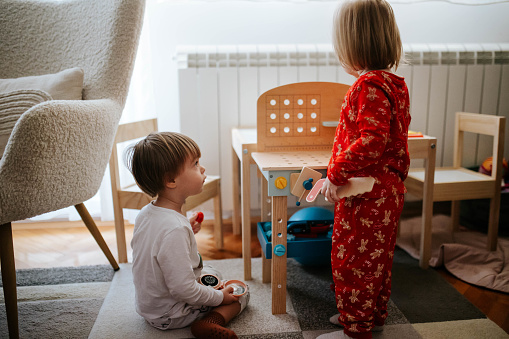 Children playing with their favorite toys