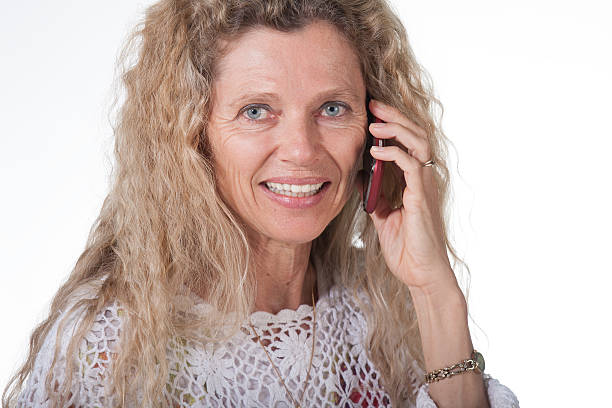 Mujer en el teléfono celular - foto de stock