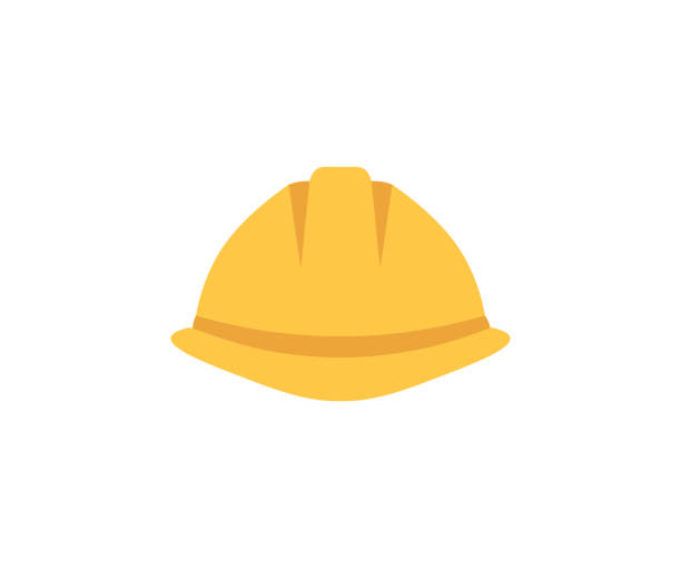 Construction helmet icon. Worker hat sign, Safety cap vector design and illustration.
