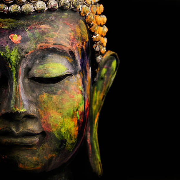Colorful Buddha colorful Buddha on Black buddhism stock pictures, royalty-free photos & images