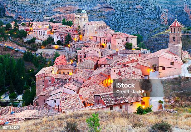 Spanish Mountains Town In Evening Albarracin Stock Photo - Download Image Now - Albarracin, Aragon, Architecture