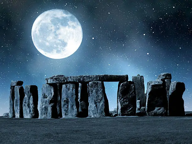 Historical monument Stonehenge in night,England, UK