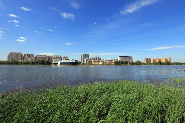 istock Waterfront City Architectural Scenery, Luannan County, Hebei Province, China 1874628326