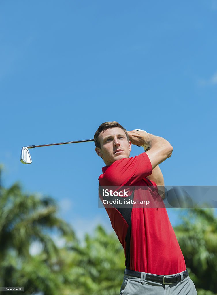 Golfista tocando foto - Foto de stock de 20-24 Anos royalty-free