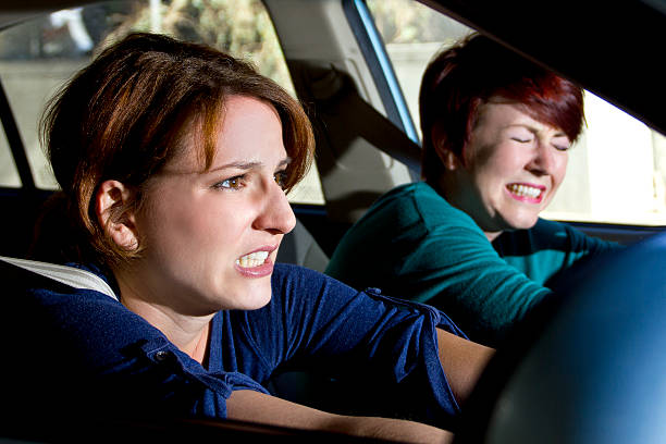 istock Car Crash Accident with a Female Driver and Passenger Bracing 187466736