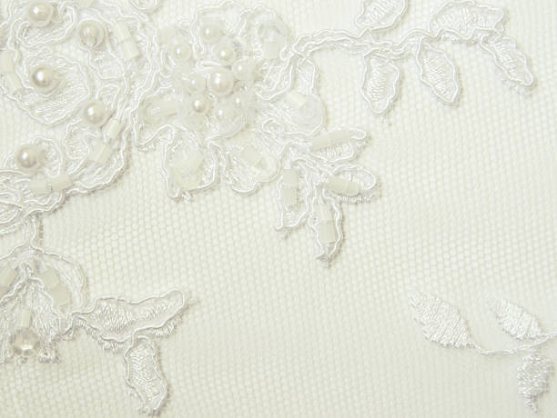 istock Closeup of white wedding lace 187467018