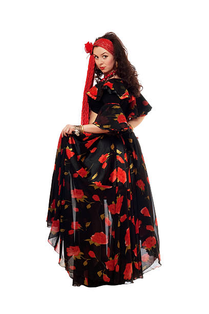 istock Gypsy woman in a black skirt 187467201